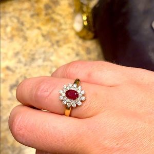 Ruby 14k yellow gold ring size 7